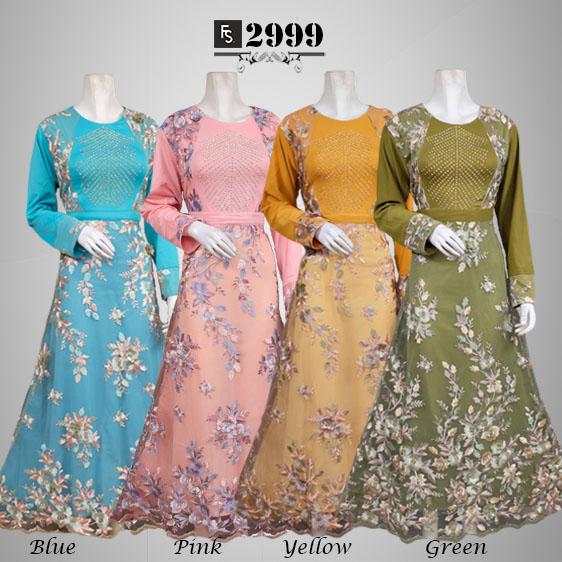 Toko Kirana Surabaya Gamis maxi dress baju gaun pesta busana muslim Baju Pesta Brokat Maura FS2999