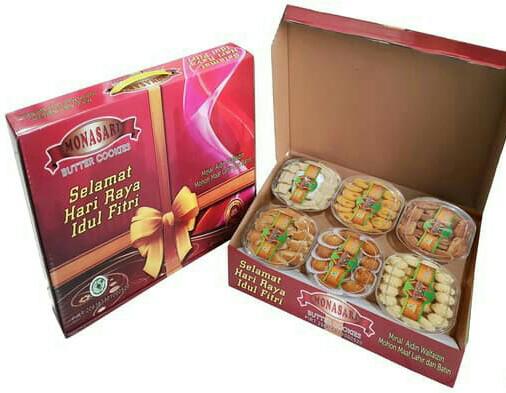 Paket Lebaran Butter Cookies - Monasari oval / Marun