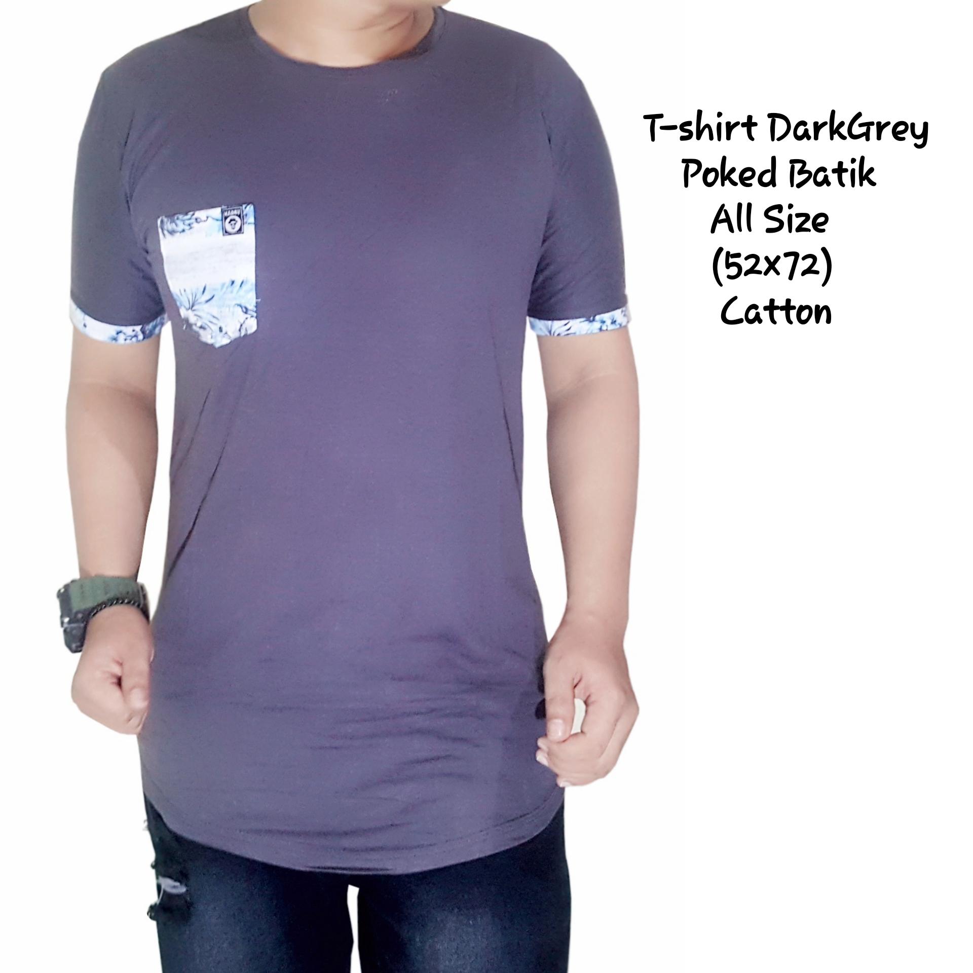 Anugrah – kaos distro T-shirt Fashion 100% soft cotton combed 30s premium pria wanita cewe cowo baju T-shirt terbaru - kaos poked batik d grey