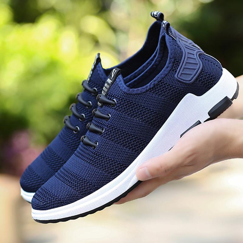 YEALON Sepatu Pria Sport Breathable Slip On Rubber Sneakers Shoes Men Mesh Krasovki Sport Breathable Moccasins Men Summer 2018