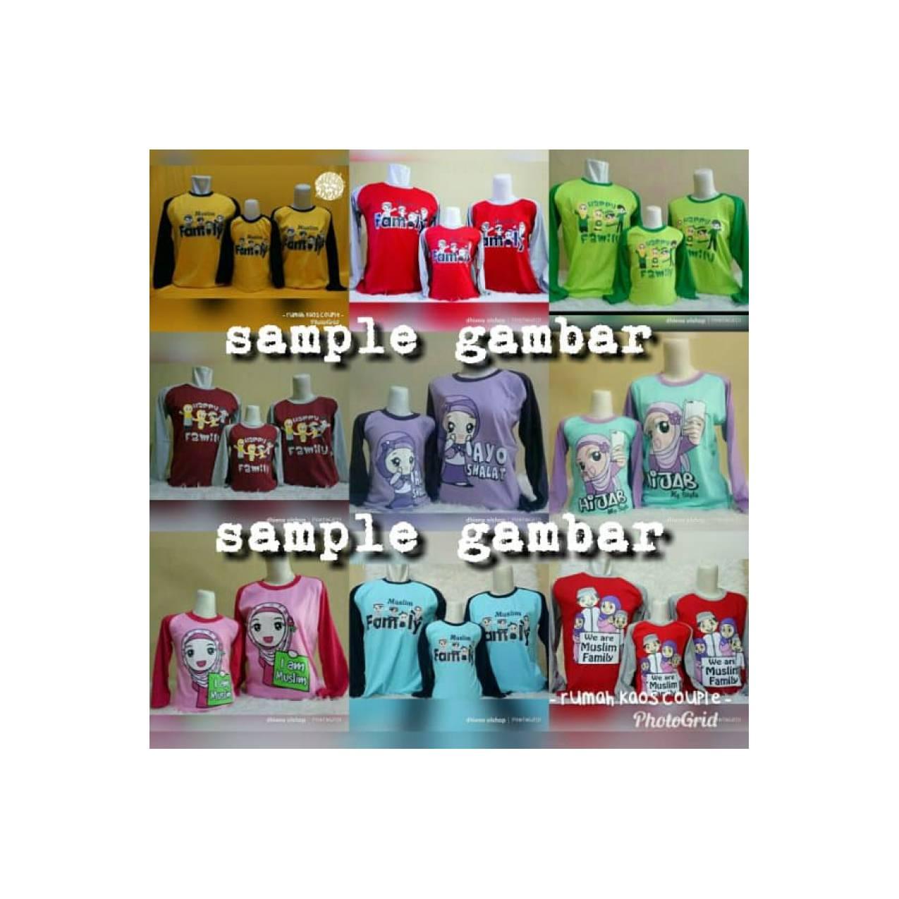 TERLARIS Kaos Couple Muslim 2 anak 2 dewasa Baju Couple Muslim