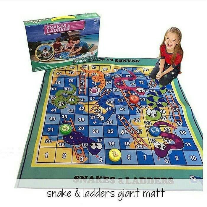Lumi Toys Snake And Ladder Playmat Game (Matras Ular Tangga) JT835