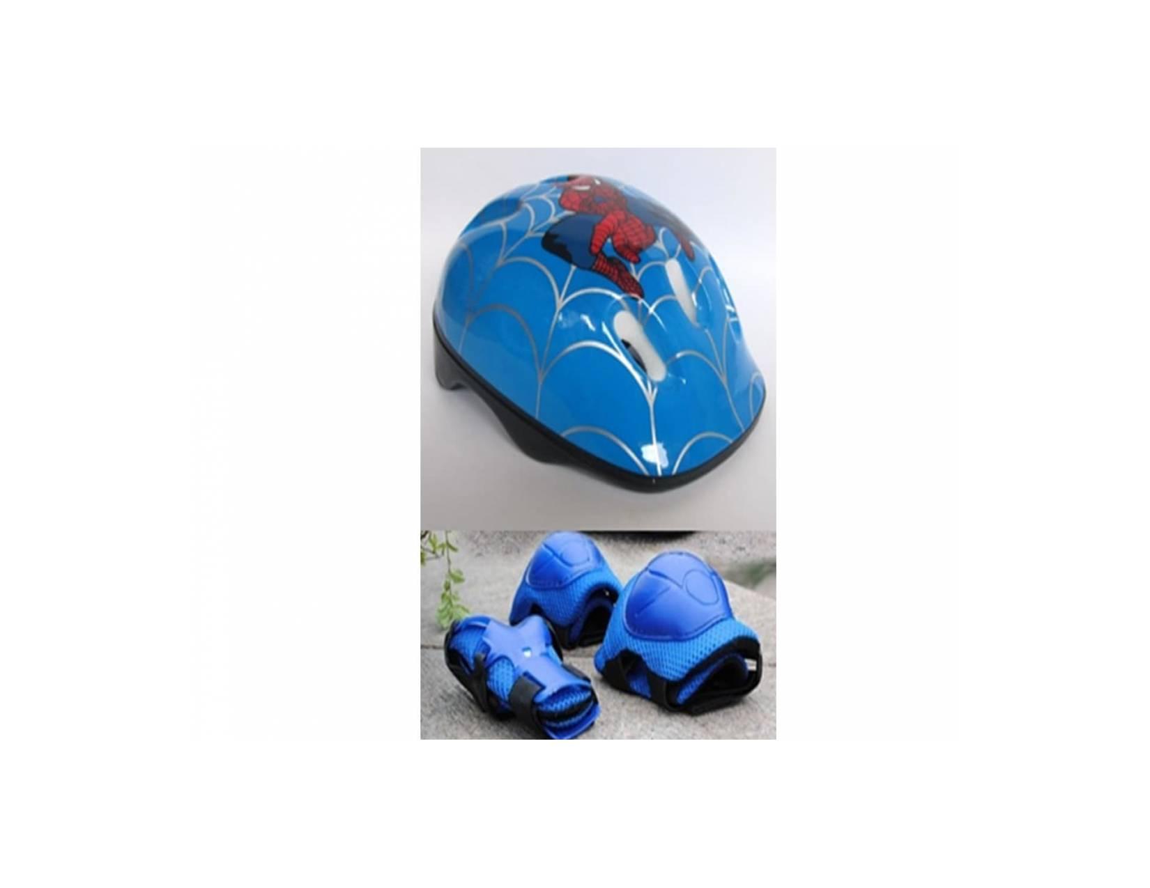 helm sepatu roda/sepeda anak lengkap motir spiderman