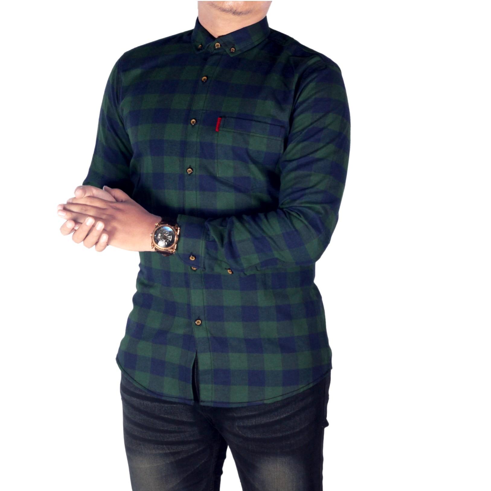 BSG_Fashion1 Kemeja Flanel Lengan Panjang Tartan/Flanel Pria/Flanel Woll/Flanel Men/Kemeja Casual/Kemeja Distro/Kemeja Pantai/Kemeja Formal/Kemeja Casual/Kemeja Pria/Kemeja Polos/Kemeja Tartan/Kemeja Beckham/ Batik Navy dan Putih/ kemeja flanel PS 5674