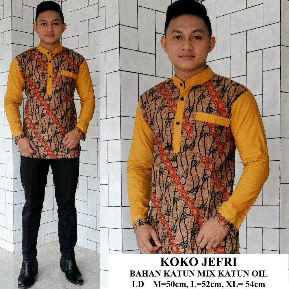 Koko jefri - koko - baju koko - koko batik - batik - batik pria - batik kantor - seragam batik di lapak Batik Gaul Pekalongan nur_janah2611