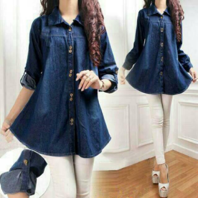 Gamis Wanita - BABYDOLL JEAN kemeja
