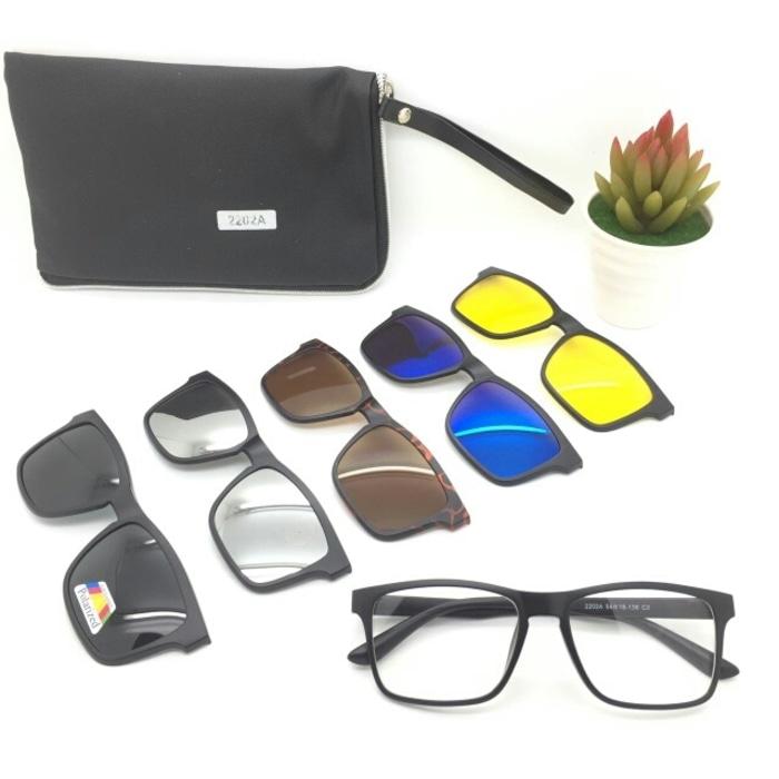 Harga Spesial!! Frame Kacamata 5 Lensa Pria Wanita Clip On 2252 Termurah Grosir Modis - ready stock