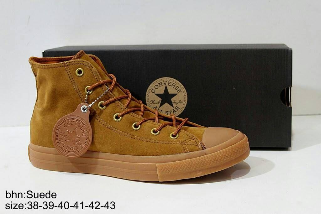Sepatu Converse Gaya Pria Kasual Trendi Terkini Slip On Boots Vans Pantofel Terbaru Coklat