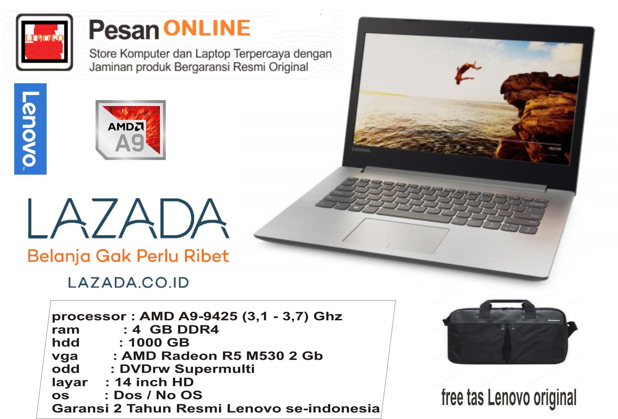Lenovo IdeaPad 330 -14AST AMD A9 -9425 RAM 4GB HDD 1TB VGA Radeon R5 530 2GB Dedicated 14 inch HD Garansi 2 Tahun Resmi Lenovo Indonesia