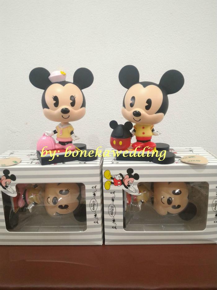 Boneka PER Kepala Goyang Aksesoris Dashboard Mobil MICKEY MINNIE CPL Murah