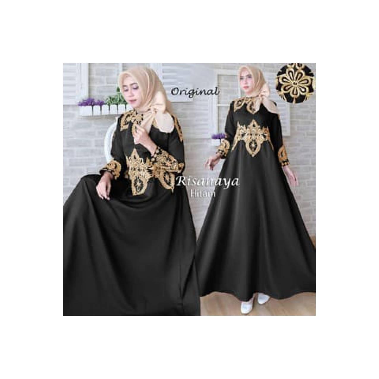 barang laris manis W41 BAJU GAMIS PESTA MUSLIM LEBARANPOLOS KOMBINASI