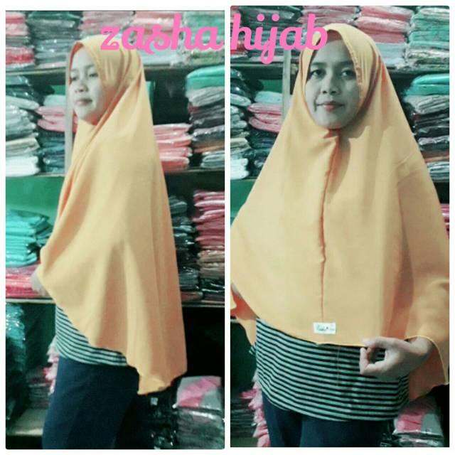 Jilbab khimar simpel jumbo besar syari syar'i (tulis dchat/catatan)