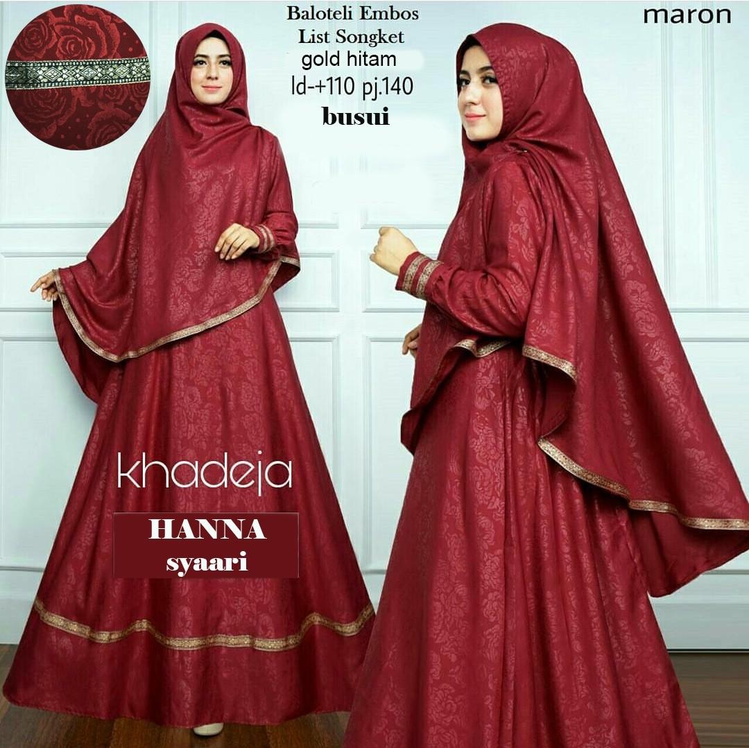 Grand LMS Maxi Dress Gamis Syarii Hanna Bahan Full Balotelly Premium Motif Embos + List Songket / Dress Muslimah / Hijab Muslim / Gamis Syari / Baju Muslim / Fashion Muslim / Dress Muslim / Fashion Maxi / Setelan Muslim / Atasan Muslimah / Gamis Busui