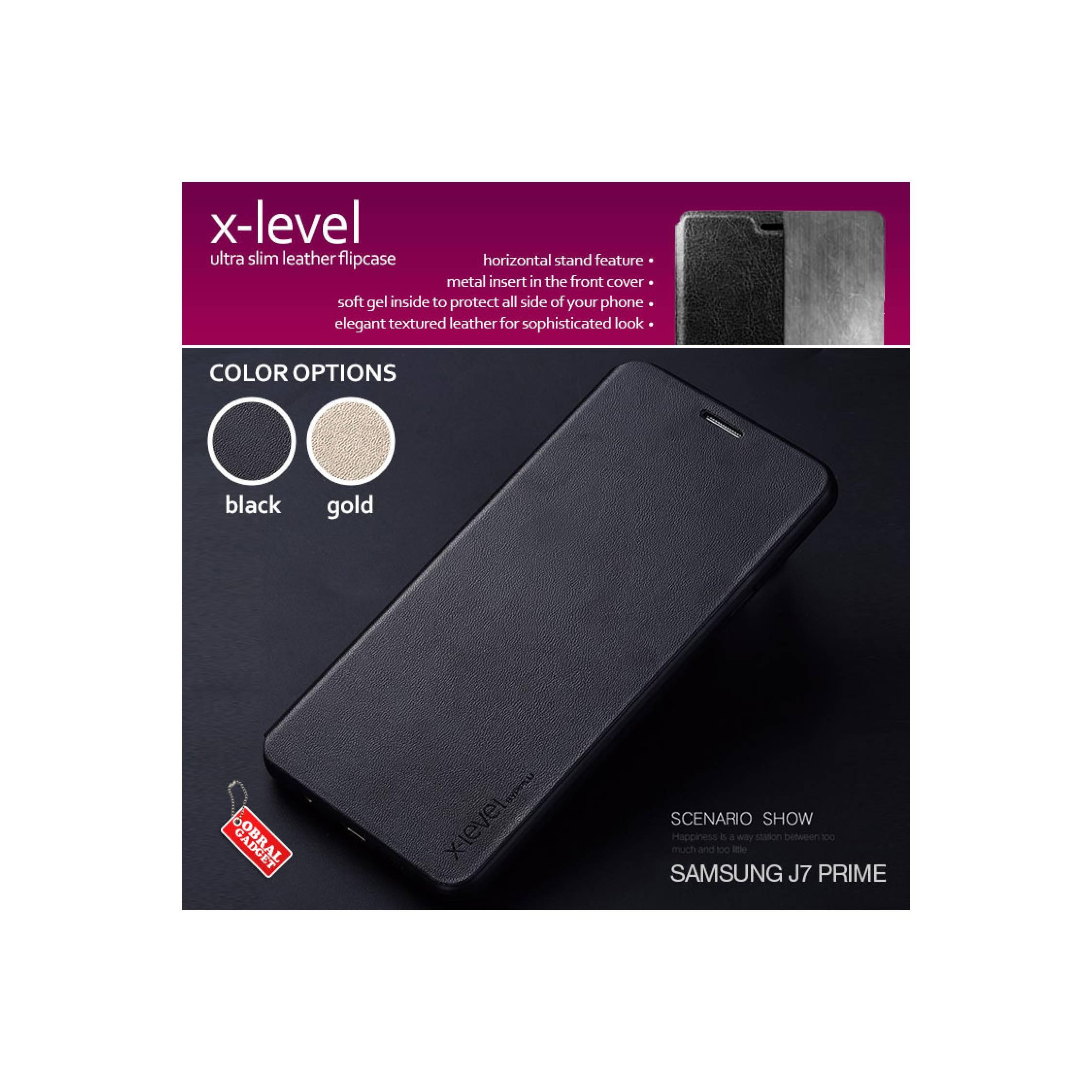 Slim Leather Flipcase Samsung J7 Prime Flip Case Soft Cover Flipcover