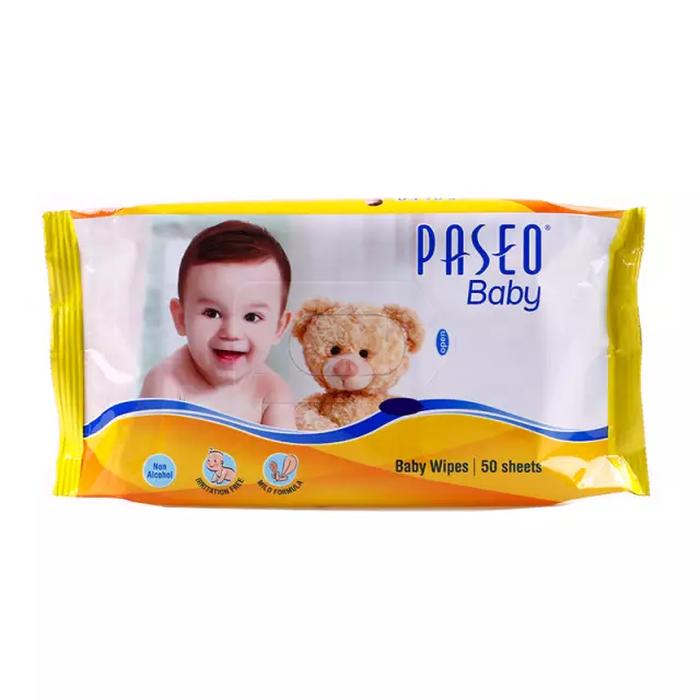 PAKET HEMAT !!! 6 Pcs PASEO Baby Wipes Original Tisu Tissue Basah @ 50 lembar ( ISI 6 PCS )