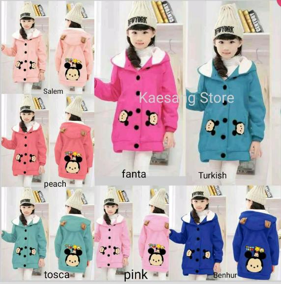 Jaket Anak Tsum Tsum Perempuan - Untuk Umur 4 5 6 7 Tahun