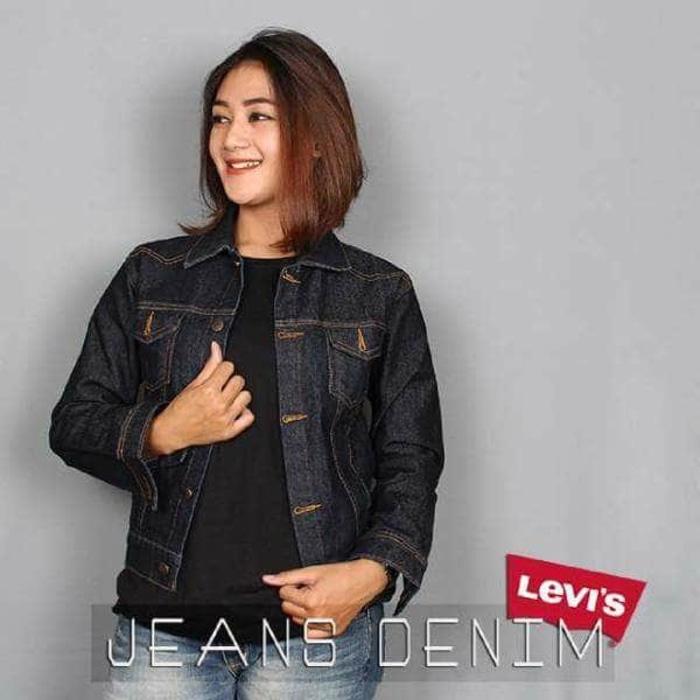 TERLARIS  Jaket Jeans Wanita LEVIS BLUEBLACK Jaket Levis Jaket Denim Kerah