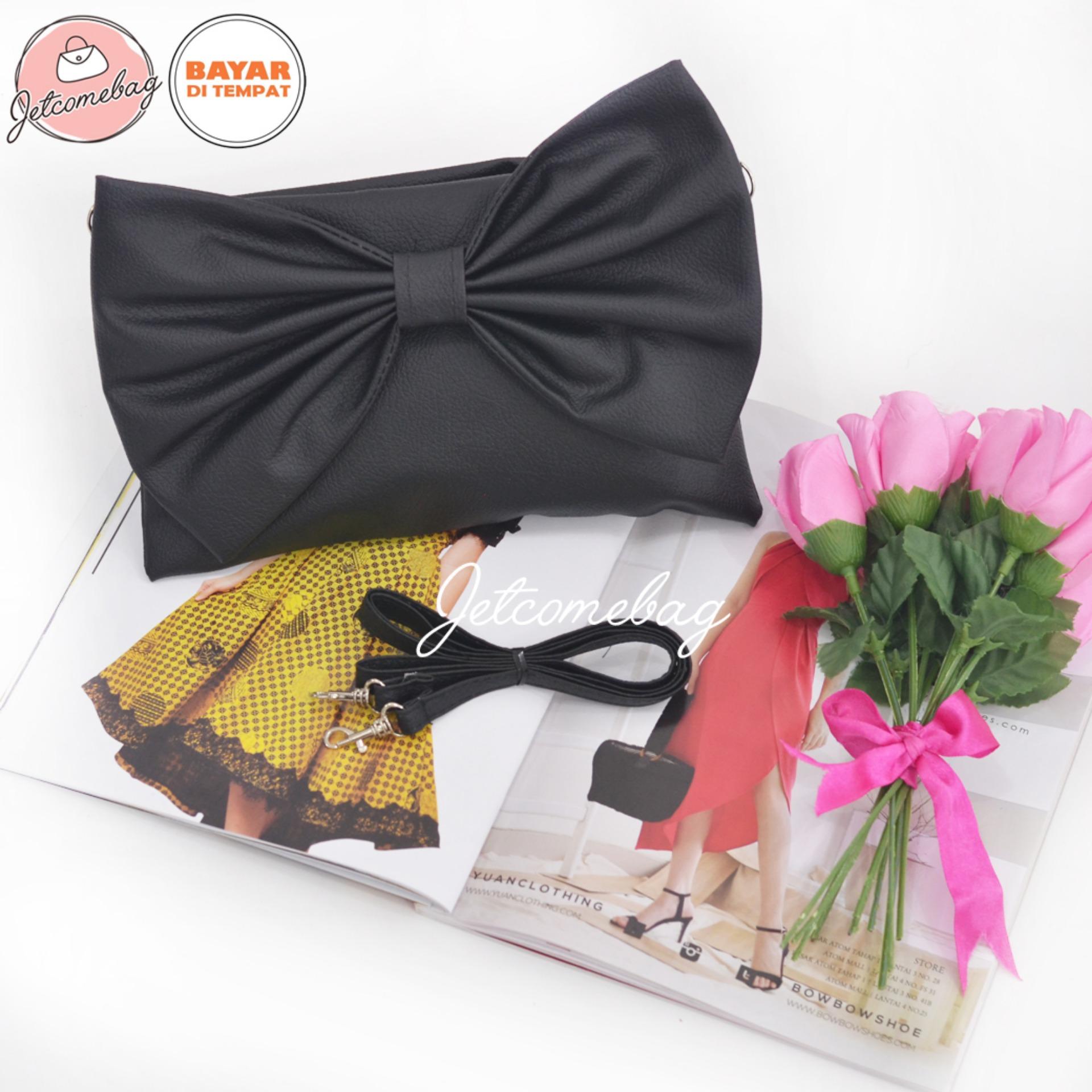 Tas Selempang Wanita - Tas Hand Bag Wanita - Harga Grosir - SL Pita Besar Hitam - JETCOMEBAG