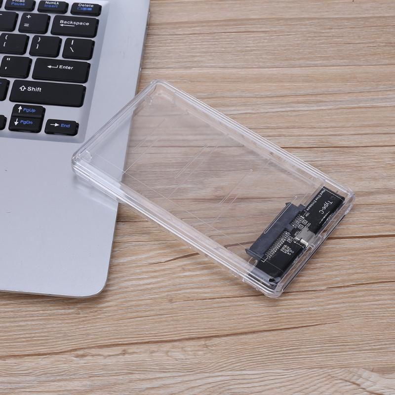 2.5 Inch Transparan Tipe-C untuk SATA 3.0 HDD Case 2 TB Perangkat Keras Kotak SSD
