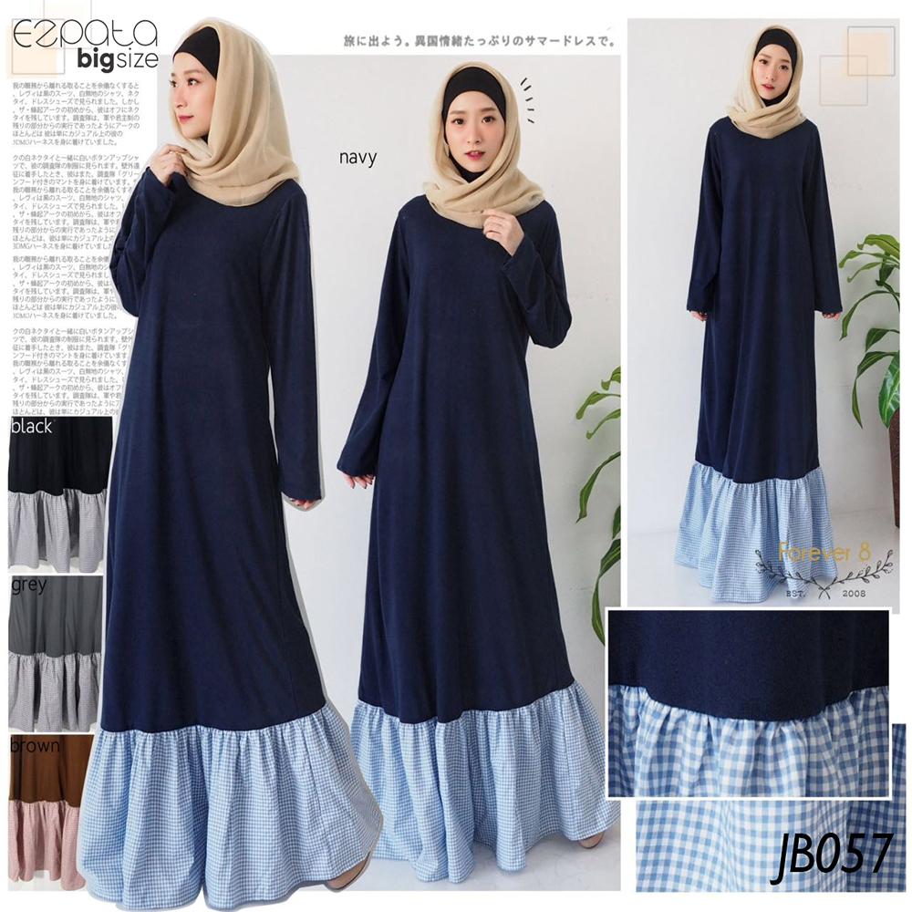 Ezpata Gamis Terbaru Lebaran 2018 Polos Motif Kotak Kotak