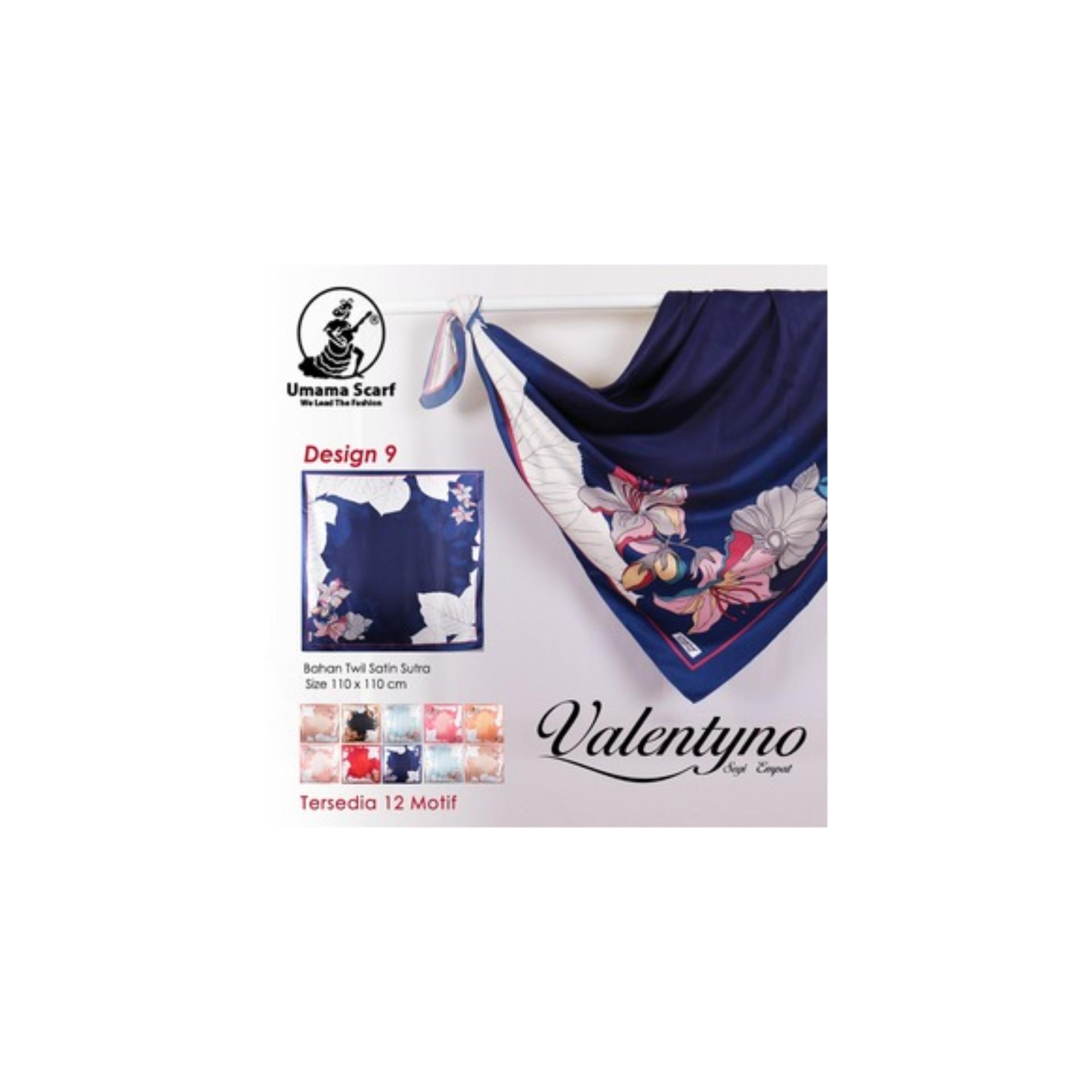 Jilbab Segiempat Motif Valentyno Umama Scarf Hijab Satin