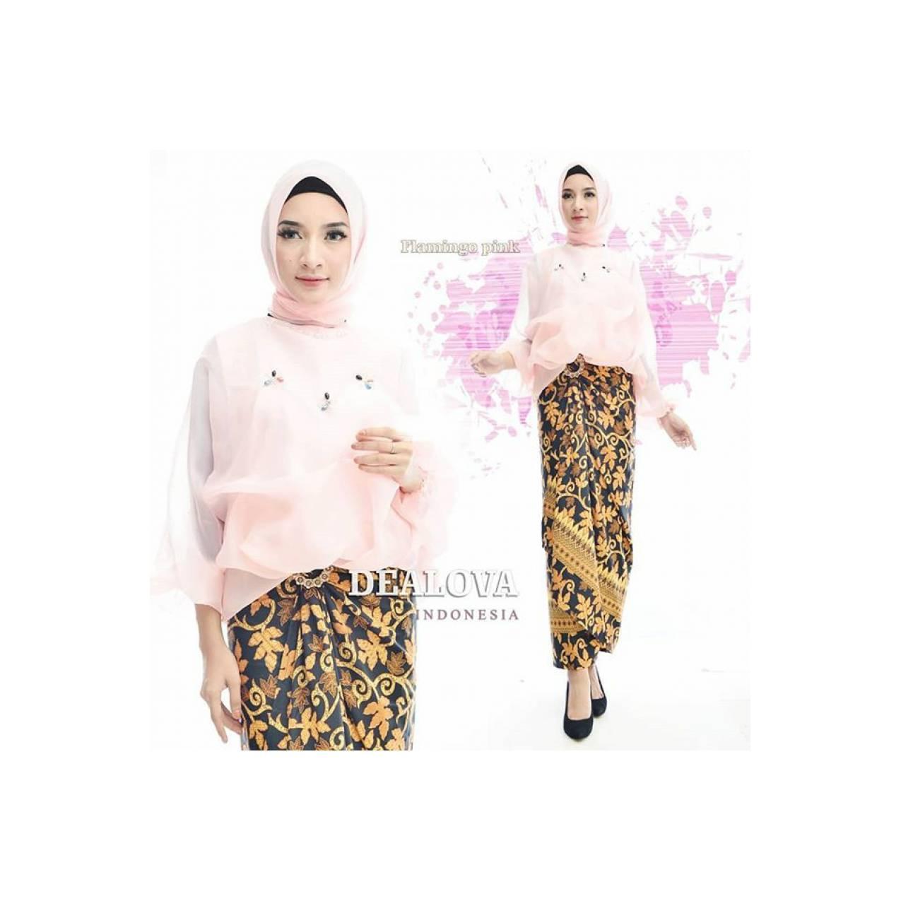 BAJU GAMIS PESTA GAMIS BATIK REMAJA MUSLIM KEBAYA WISUDA DEWI PINK