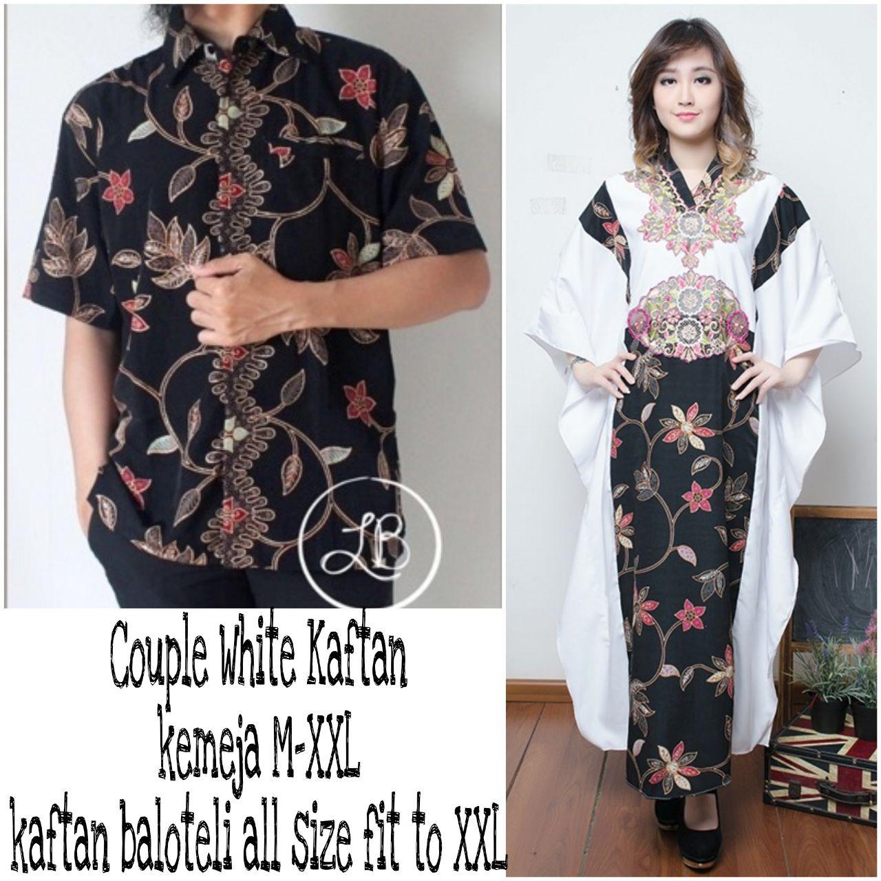 TJ Collection Couple Gamis Sarah Longdress Jumbo dan Kemeja Batik Pria