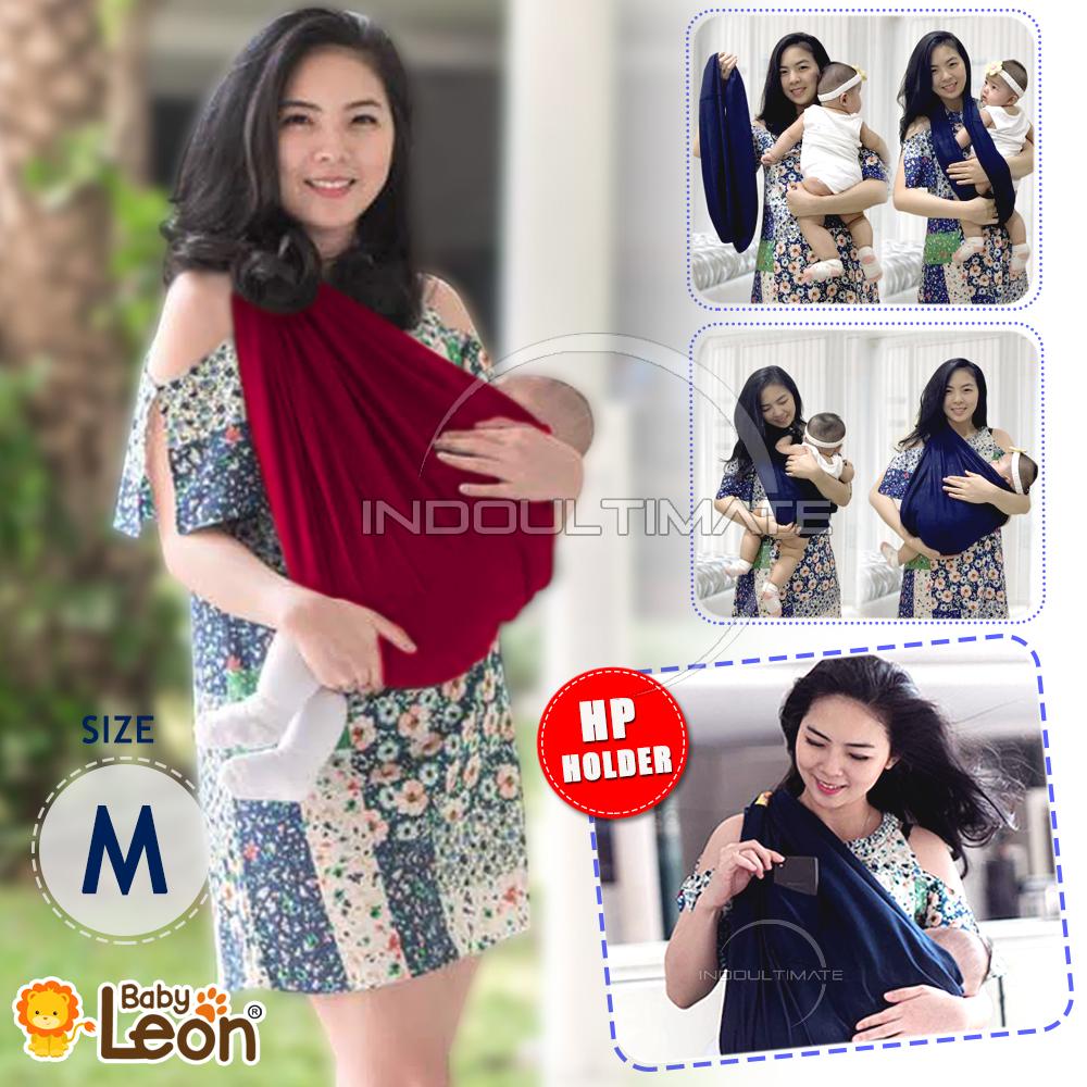 BABY LEON Gendongan Bayi Kaos/Geos/selendang Bayi Praktis BY 44 GB Polos Ukuran M - Maroon