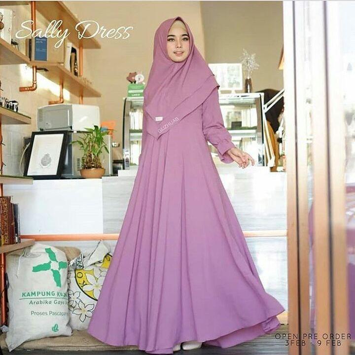 SALLY DRESS / DRESS + HIJAB / DRESS MUSLIM / DRESS SYARI (Maroon)