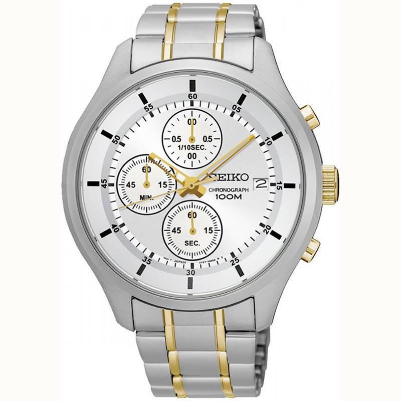 Seiko Chronograph - Jam Tangan Pria - Silver - Stainless Steel - 145S