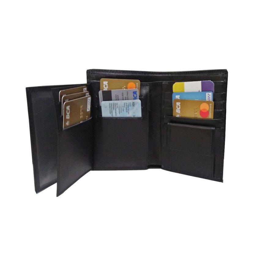 Fianabila Dompet Pria 100% Kulit asli 2721- Lembut - Hitam