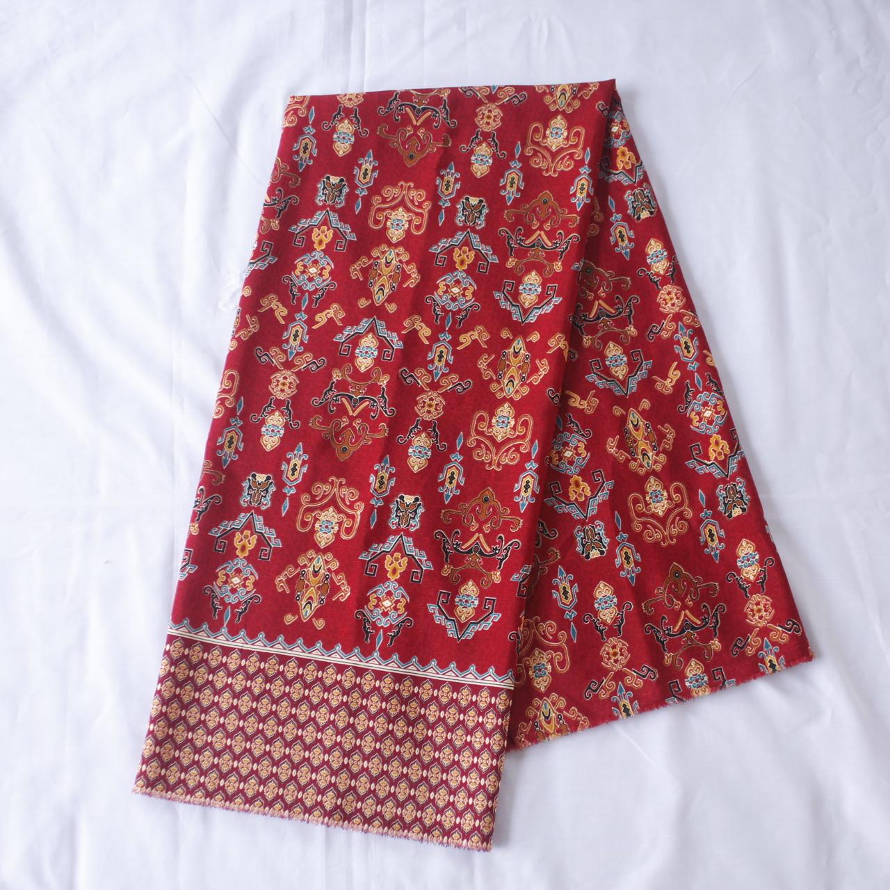 KBS024 Kain Batik Meteran Semi Sutra Bawahan Kebaya Modern Bahan