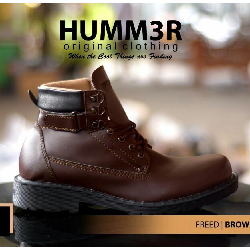 Sepatu Boots High Semi Formal Casual Pria - HUMM3R FRED - Hitam / Coklat / Marun / Tan
