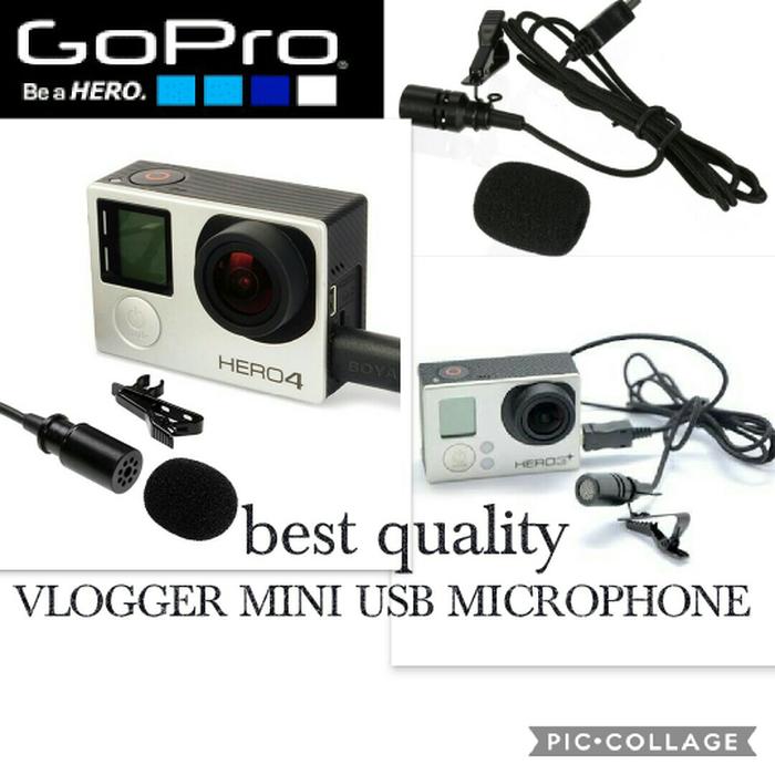 mini vlog external microphone for gopro hero 3+ and hero 4 jack mini usb