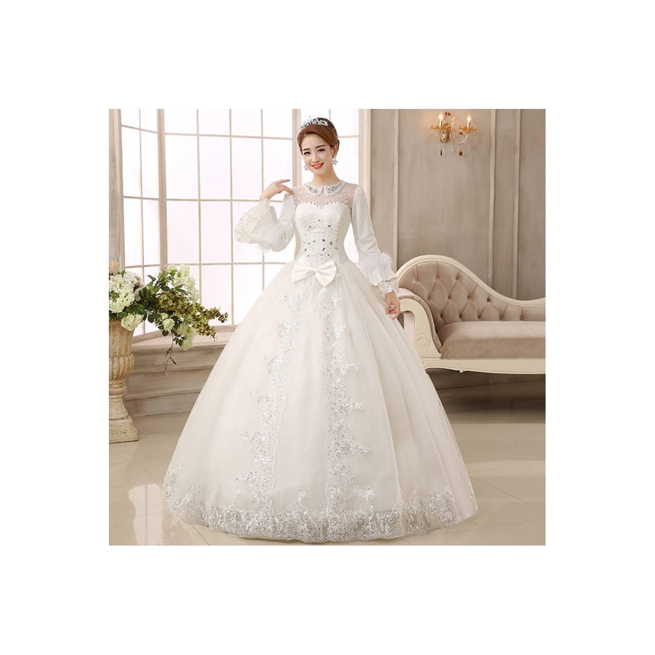 Gaun Pengantin Import Wedding Dress Lengan Panjang modern muslimah