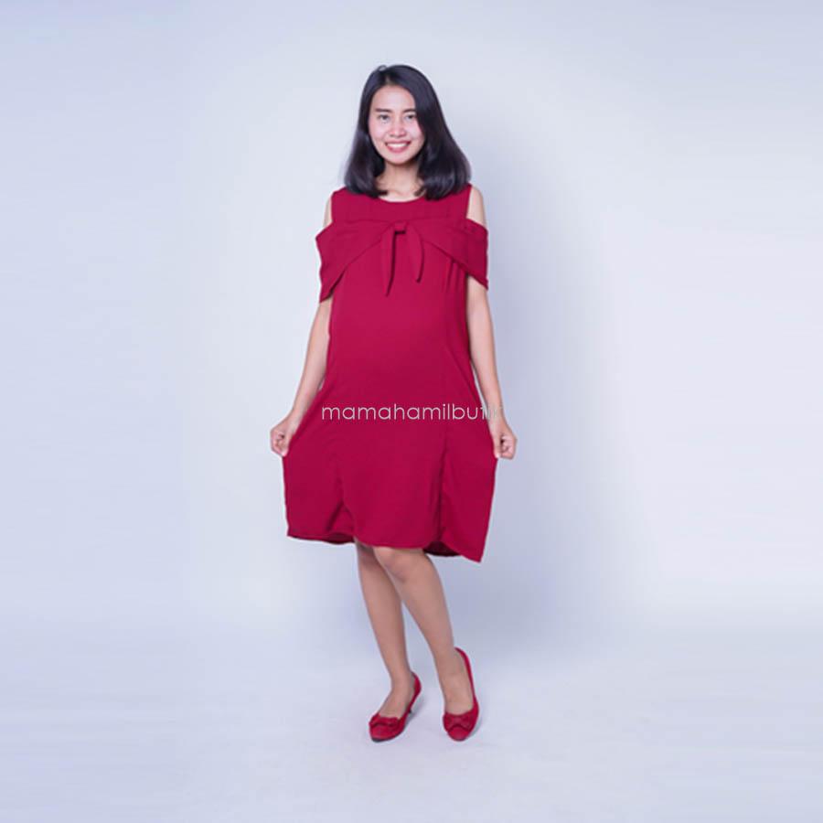 Ning Ayu Baju Hamil Dress Motif Layer Dasi Simpul - DRO 903 / Dress Hamil Pesta / Dress Hamil Lucu / Dress Hamil Kantor / Dress Hamil Muslim / Dress Hamil Batik / Dress Hamil Modis / Dress Hamil Korea / Dress Hamil Online / Dress Hamil cantik dan Modis