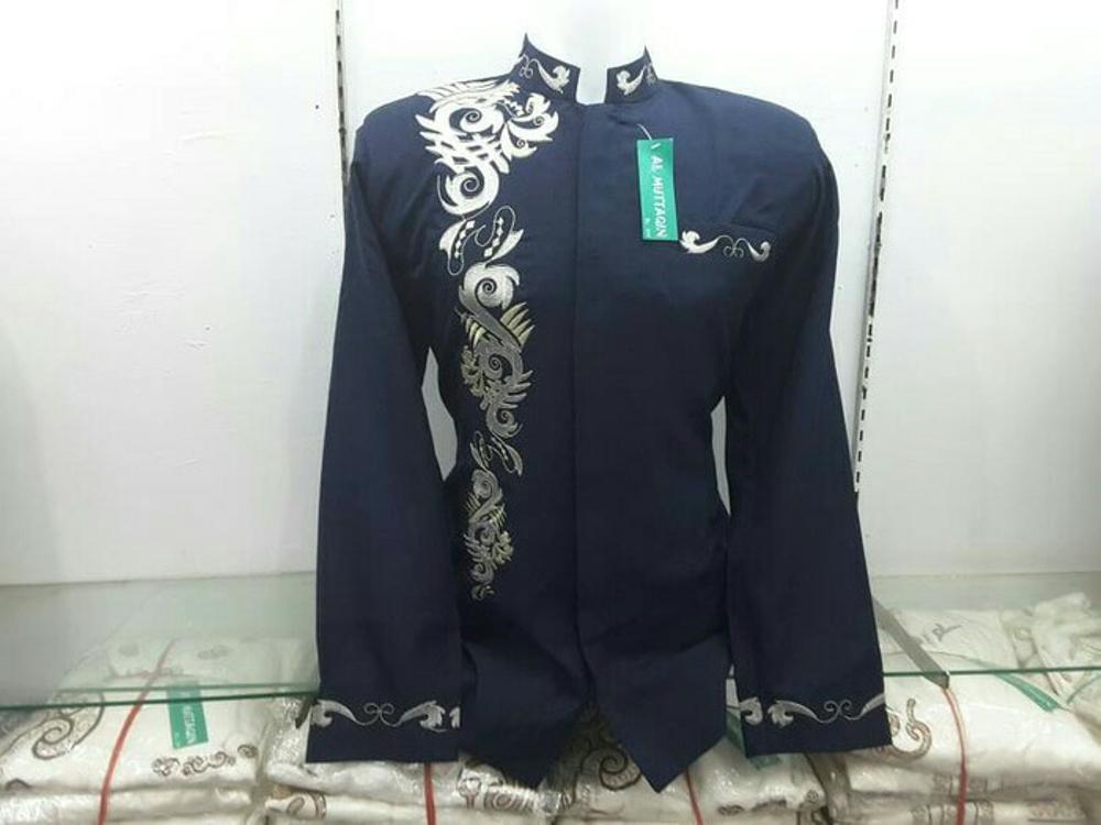 Baju Muslim Pria Kemeja Koko Gamis Muslim Baju Koko Murah Berkualitas Jasko Jas Koko Biru Dongker Hadroh Al Muttaqin JKH 079 di lapak Al Muttaqin Collection produsenbajukoko