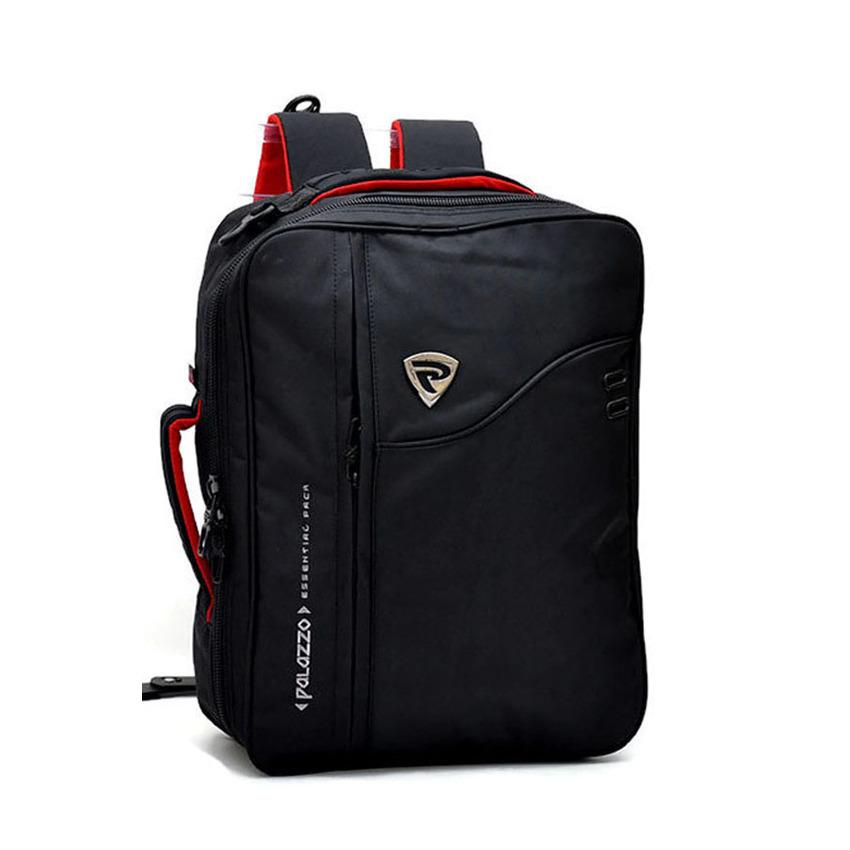 Palazzo Tas Ransel Laptop Multifungsi Backpack 3 in 1 Tas Pria Tas Punggung Bahu Tas Jinjing Tas Selempang Slempang Sling Bag Sekolah Travel Kantor Kerja Kuliah School Bags Tempat Alat Tulis Buku Gadget Notebook Praktis Ringan Nyaman Men Fashion - Hitam