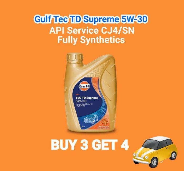 BELI 3 DAPAT 4 Oli Mobil Gulf Tec TD Supreme 5W30 CJ4 / SN