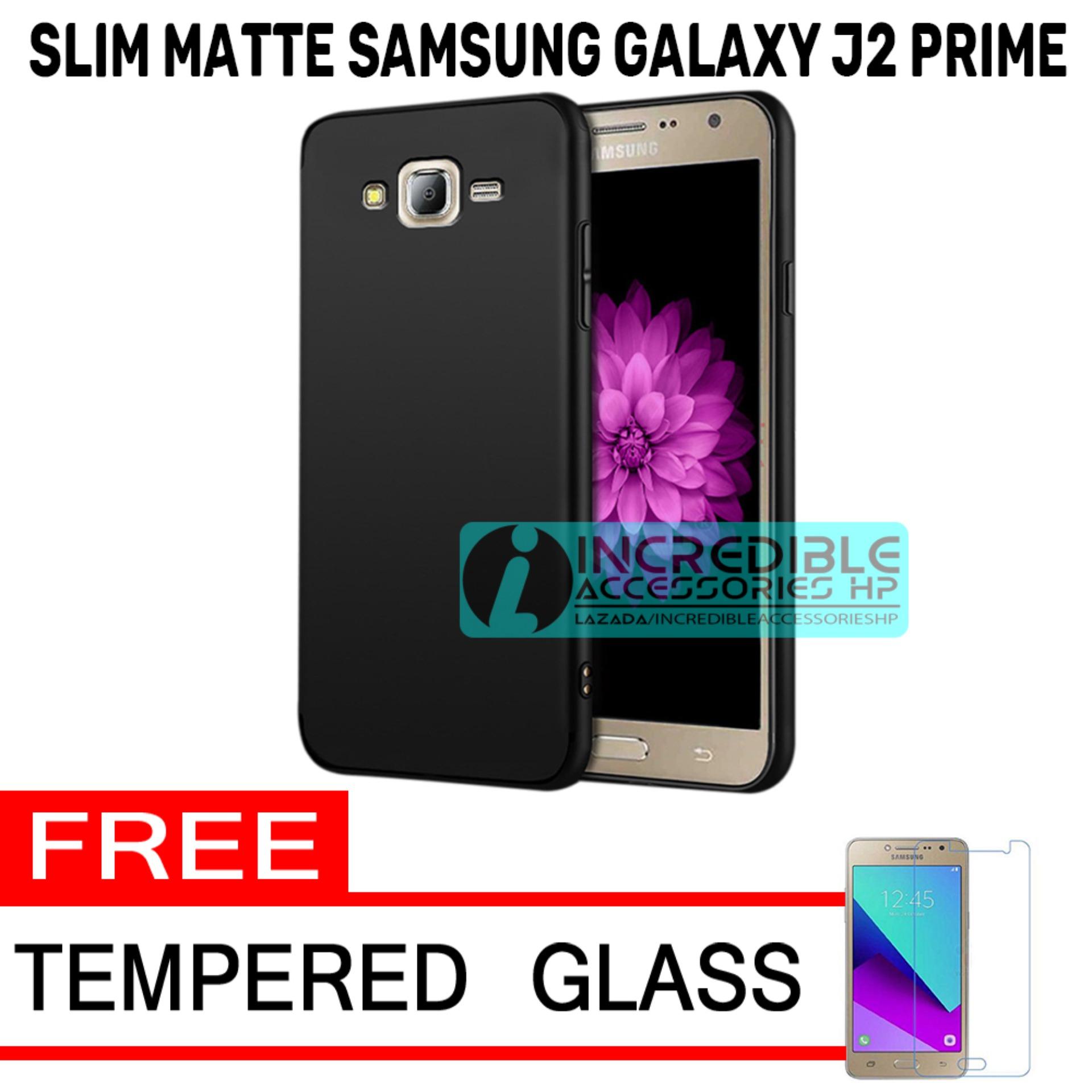 Anti Fingerprint Ultraslim Hybrid Case Baby Soft Babby Skin Softase Silicon Matte for Samsung Galaxy J2 Prime - Black + Free Tempered Glass