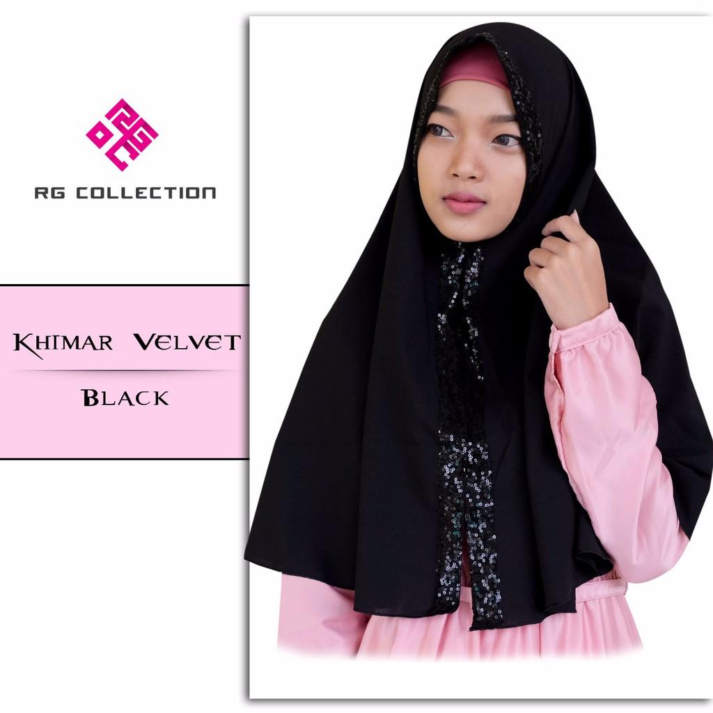 Khimar Velvet Squin Khimar Simple Khimar Mewah Instan Hijab Velvet Sutra Silk Jaguar