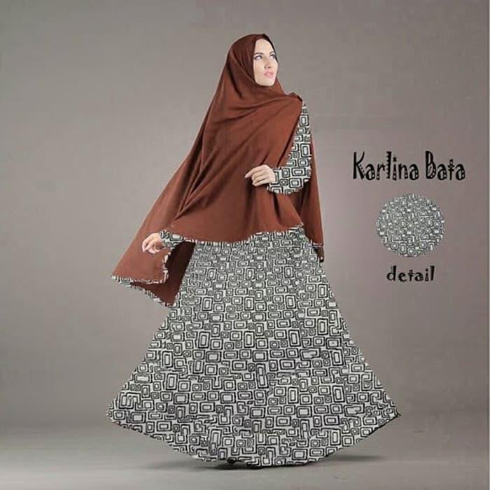 BAJU BUSANA MUSLIM GAMIS KARLINA SYAR'I BATA JILBAB INSTAN NO PAD