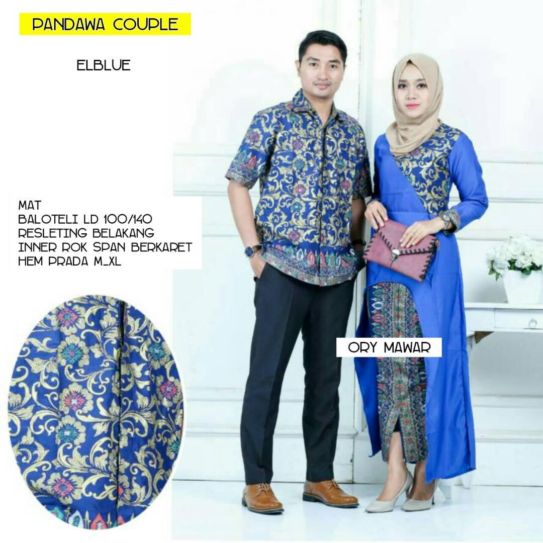 TERMURAH - Baju batik couple - baju muslim wanita terbaru 2018 - kebaya coupel Modern - Couple Batik - Batik Sarimbit - Batik Kondangan - Baju batik Pandawa Biru