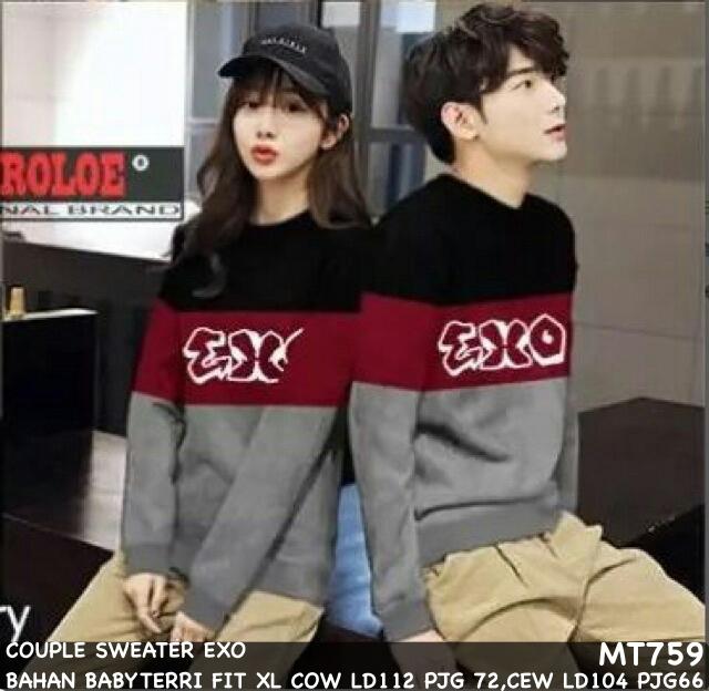 SWEATER COUPLE/SWEATER PASANGAN/BAJU COUPLE/BAJU PASANGAN EXO KOMBINASI GROSIR MURAH