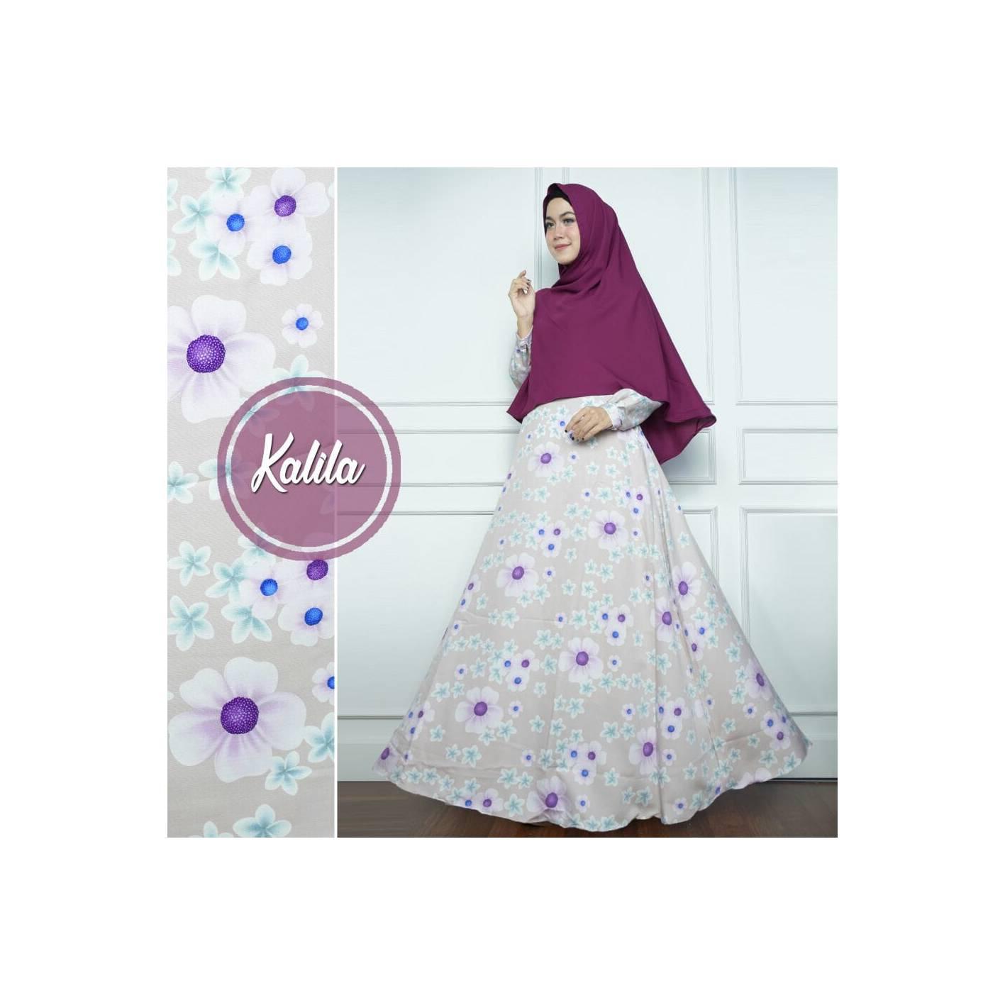 PURPLE Set Gamis Syari Monalisa Kalila Dress Baju Busana Muslimah