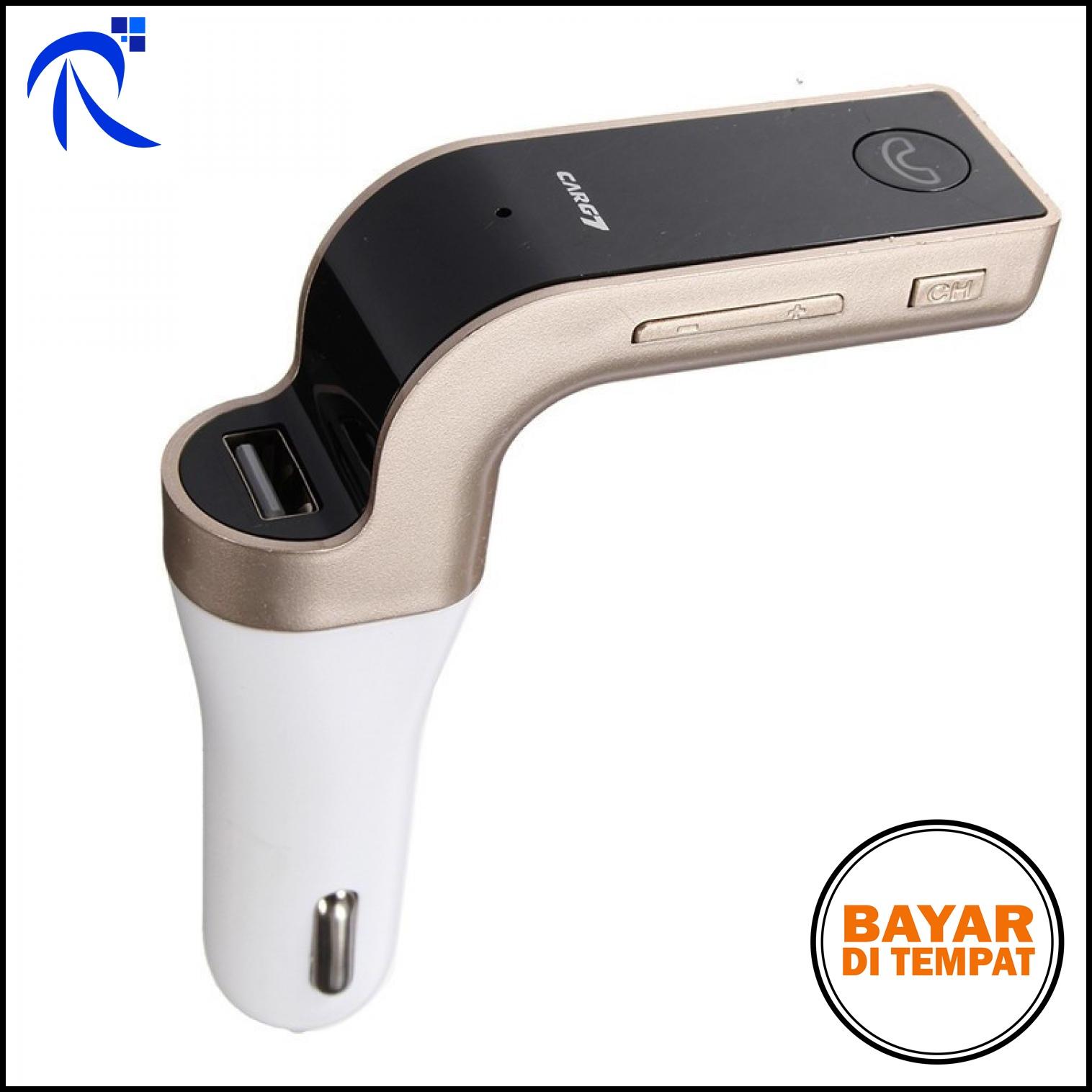 Rimas Car Charger 4 in 1 Bluetooth Handsfree FM Transmitter MP3 - G7 - Perak / Silver - Hitam / Black - Cas USB Cepat Layar LED Micro SD Card Support BISA COD !!