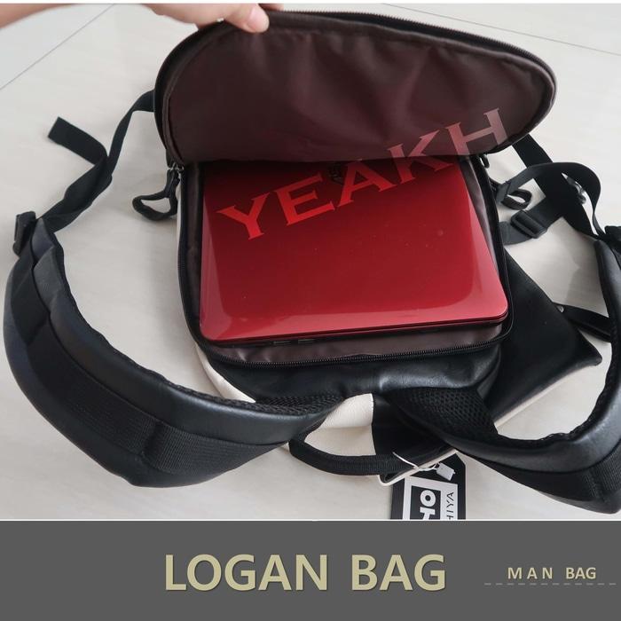 DISKON Tas ransel kulit pria impor korean style + T4 laptop. -LOGAN BAG-