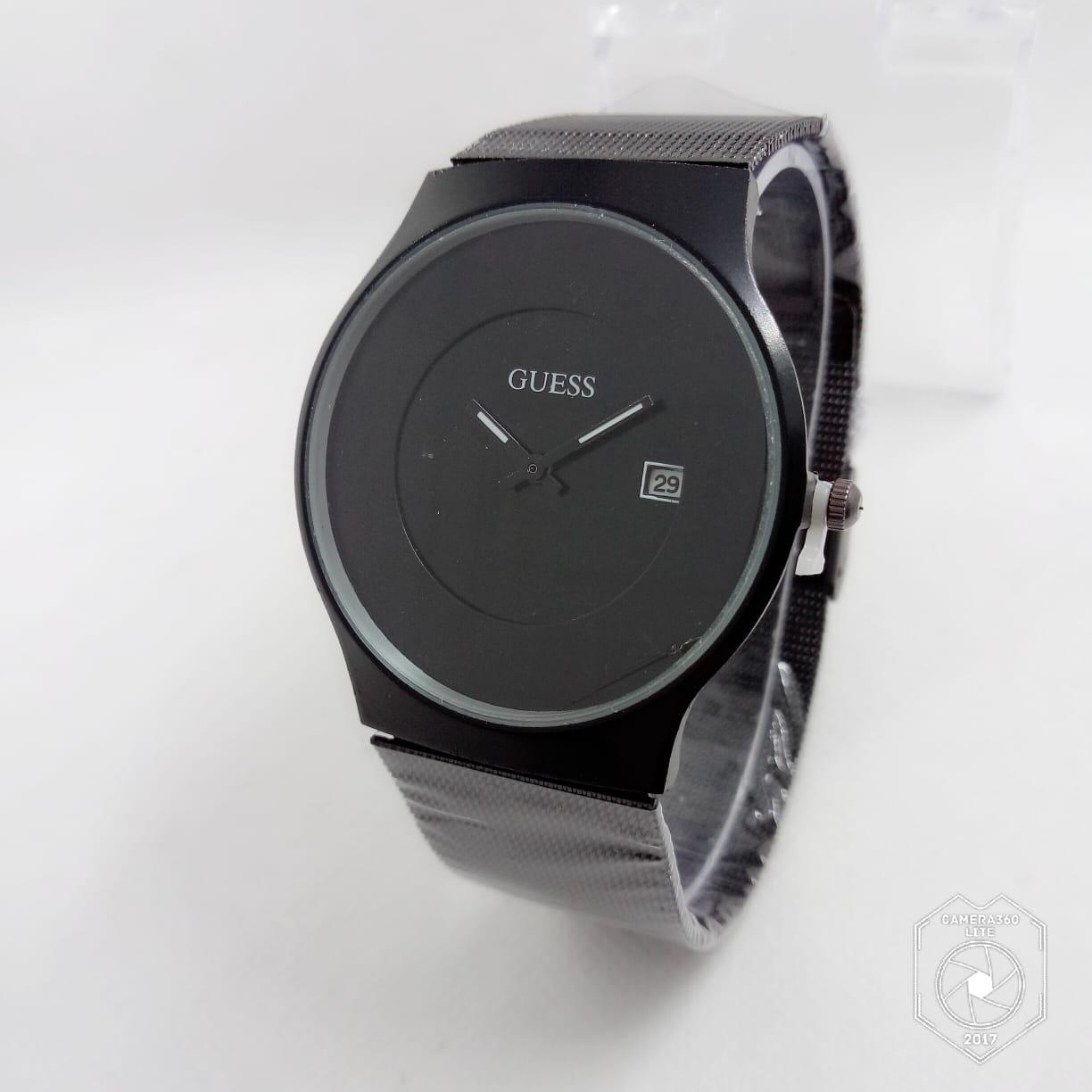 Jam Tangan Fashion GUESS Tali Rantai Pasir Tanggal Aktif