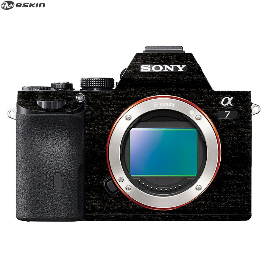 9Skin - Premium Skin Protector untuk Kamera Mirrorless Sony A7 - Tekstur Burned Wood - Hitam