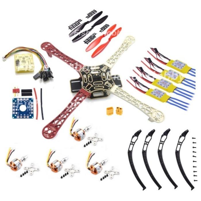 Hadiah ulang tahun F450 Quadcopter Kit Frame Openpilot CC3D Motor 1000KV ESC Landing Skid